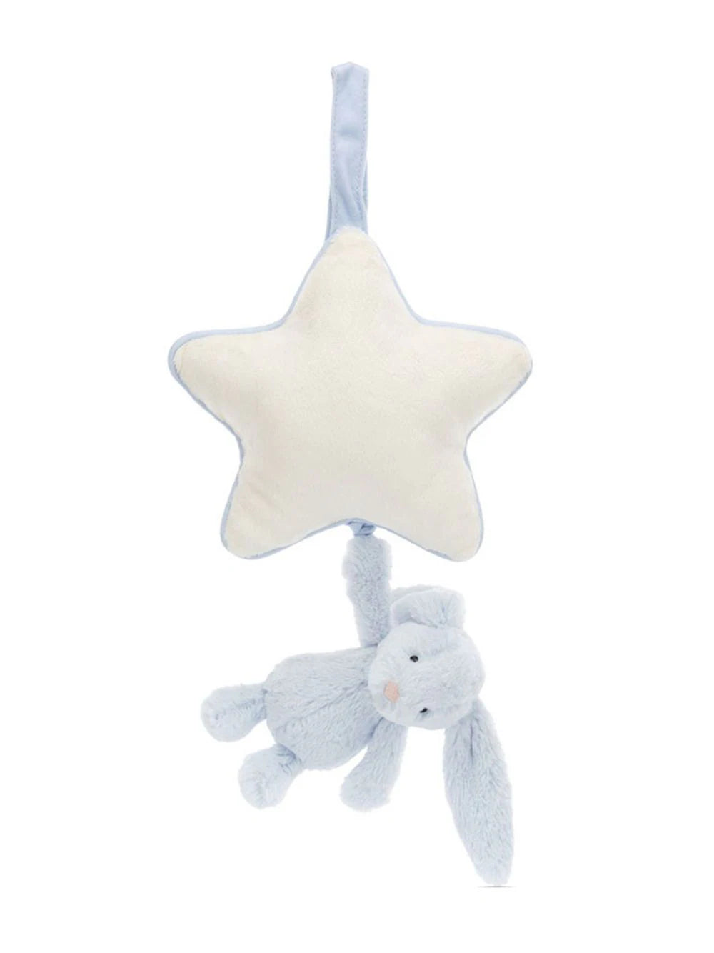 Jellycat 兔子音樂掛飾- 粉藍色 | Bashful Light Blue Bunny Musical Pull 30cm - Baby Blue