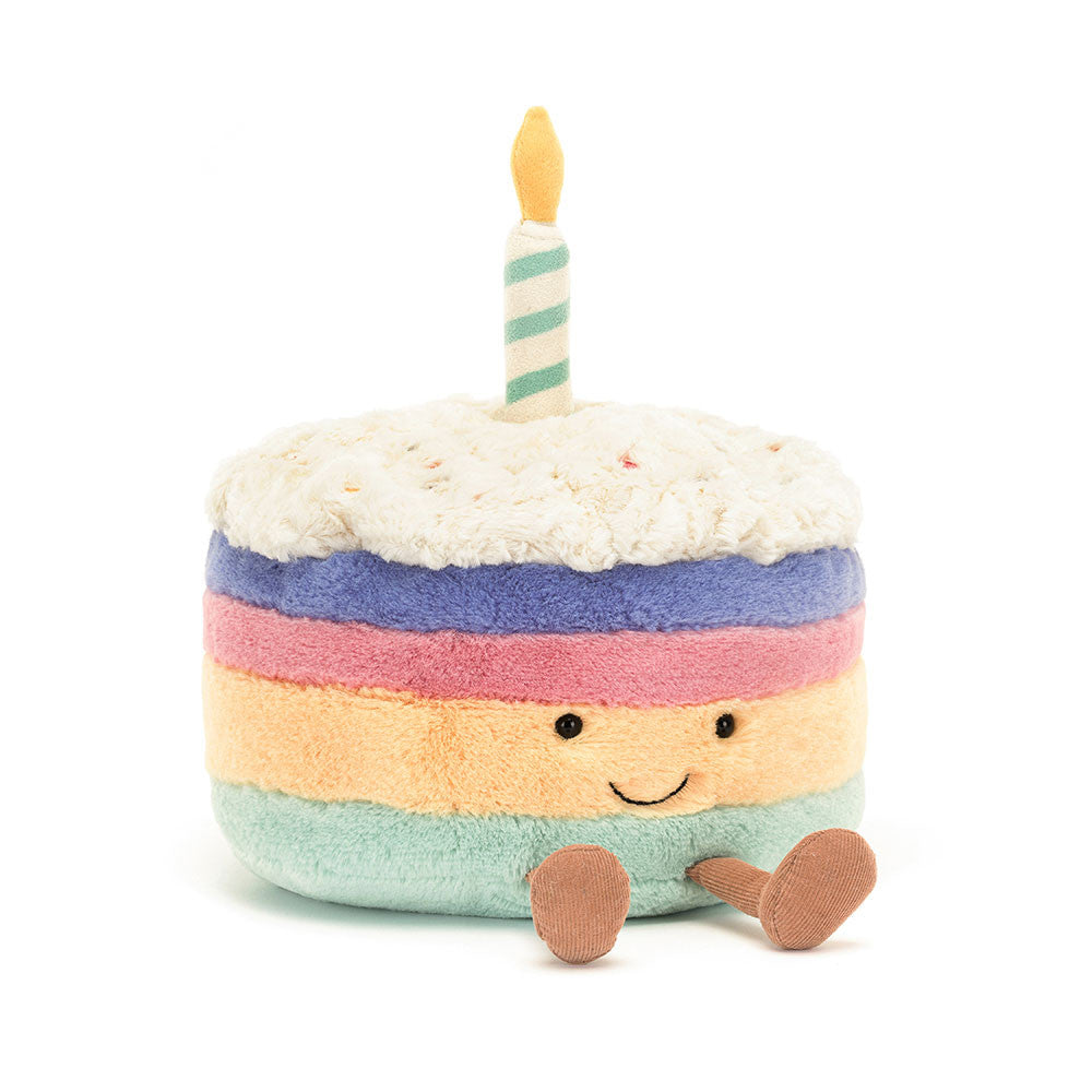 Jellycat Rainbow Birthday Cake|Amuseable Rainbow Birthday Cake 26cm
