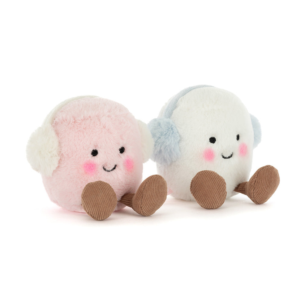 JELLYCAT 暖粒粒耳罩棉花糖 | Amuseables Toastie Pink and White Marshmallows 16cm
