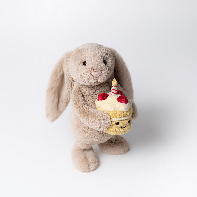 Jellycat 生日兔子 | Bashful Beige Bunny 'Birthday' 31cm