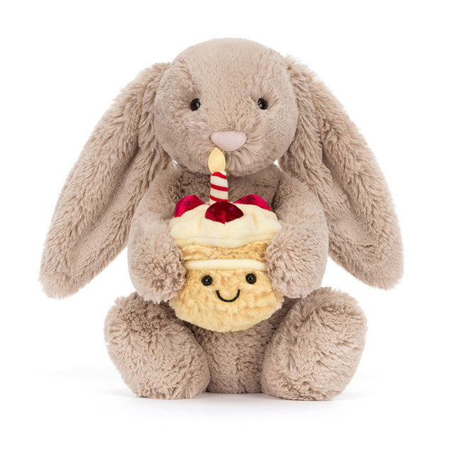 Jellycat 生日兔子 | Bashful Beige Bunny 'Birthday' 31cm