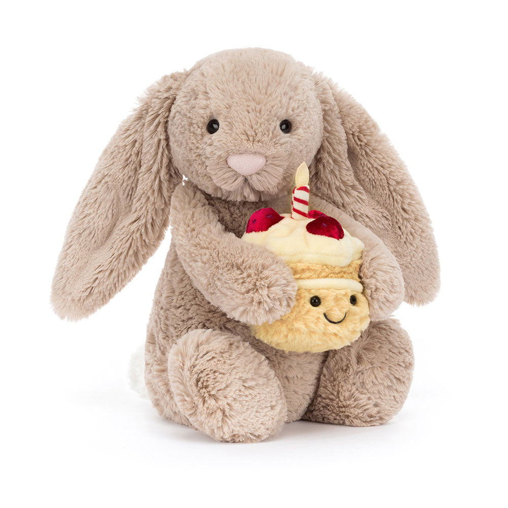 Jellycat 生日兔子 | Bashful Beige Bunny 'Birthday' 31cm