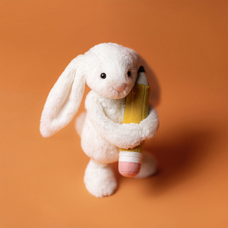 Jellycat 鉛筆賓利兔 | Bashful Bunny with Pencil 18cm