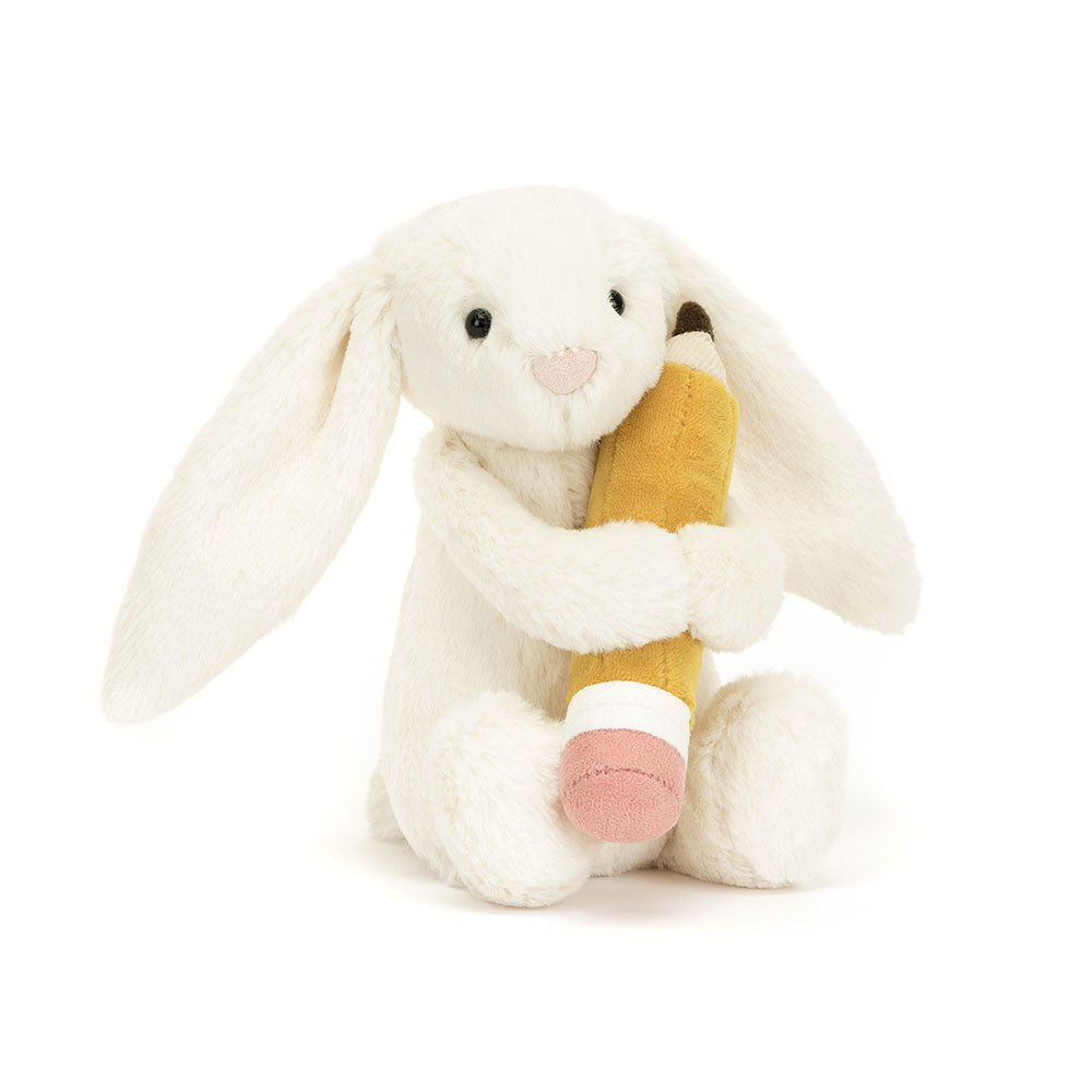 Jellycat 鉛筆賓利兔 | Bashful Bunny with Pencil 18cm