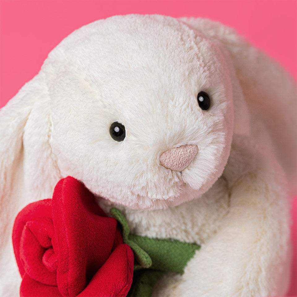 Jellycat 玫瑰花兔子 | Cream Bunny with Rose 31cm