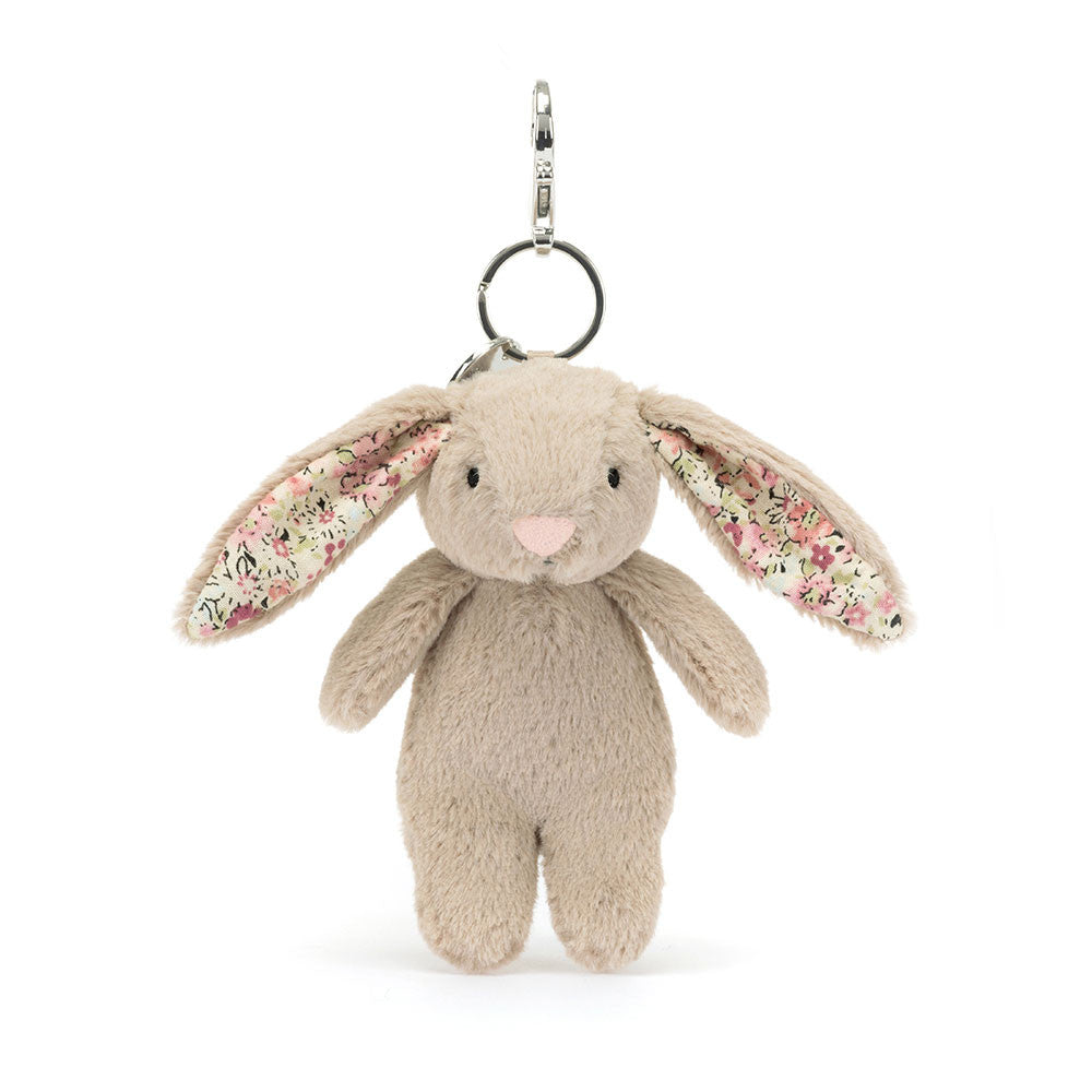 Jellycat 碎花兔兔鎖匙扣 |Blossom Beige Bunny Bag Charm 17cm
