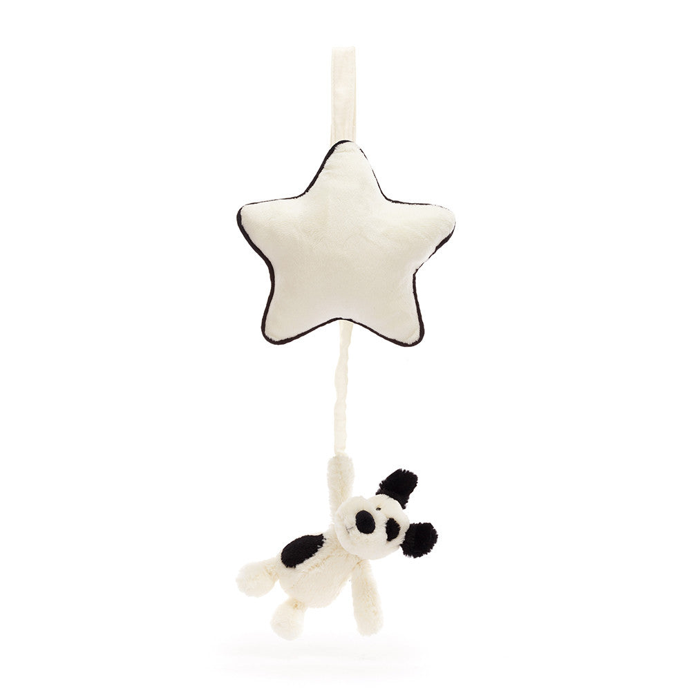 Jellycat 小狗音樂掛飾 | Bashful Black & Cream Puppy Musical Pull