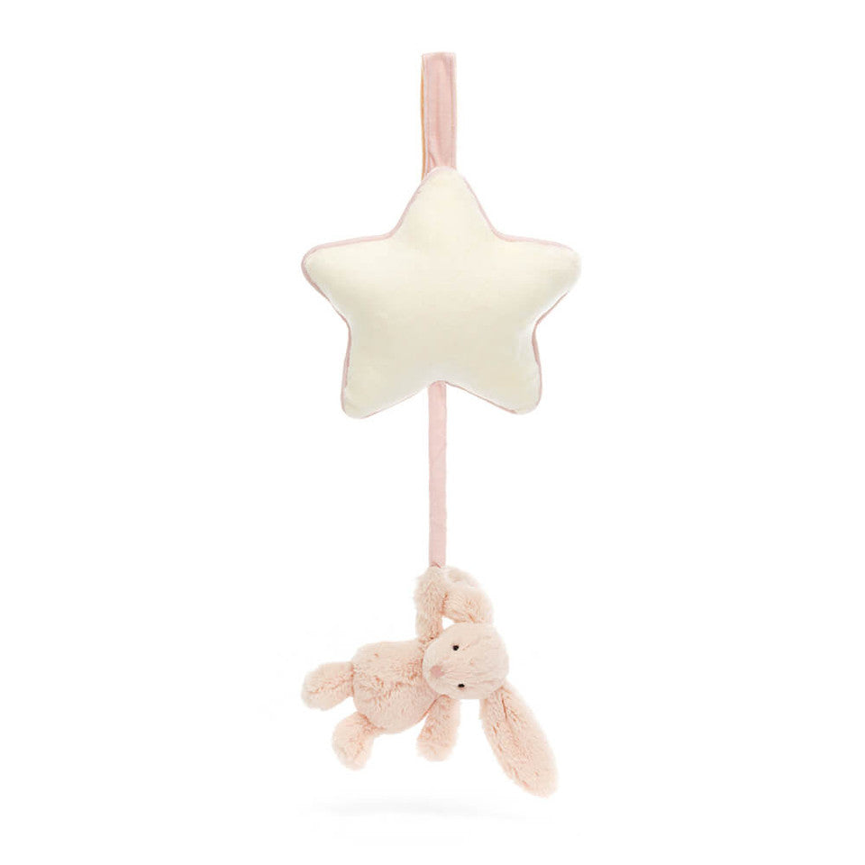 Jellycat 兔子音樂掛飾-玫瑰粉 | Bashfu Bunny Musical Pull 30cm - Blush
