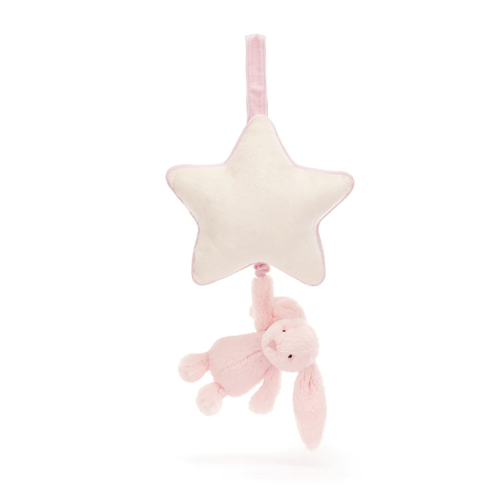 Jellycat 兔子音樂掛飾- 粉紅色 | Bashful Pink Bunny Musical Pull 30cm - Baby Pink