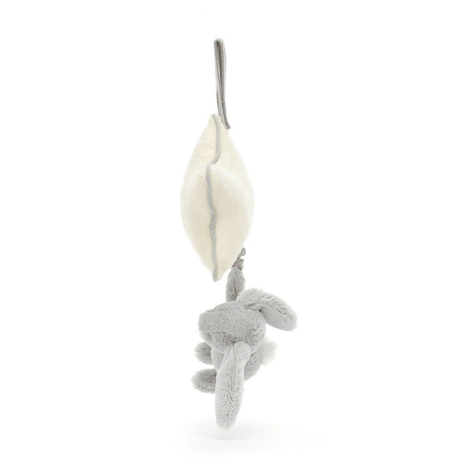 Jellycat 兔子音樂掛飾- 銀灰色 | Bashful Bunny Musical Pull 30cm -Silver