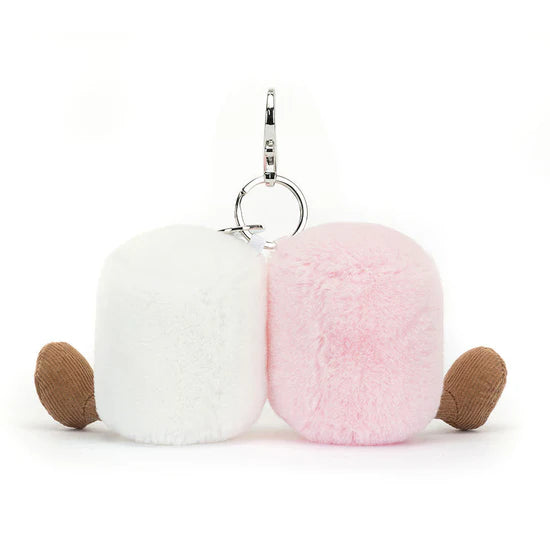Jellycat Smiling Marshmallows Keychain|Amuseables Pair of Marshmallows Bag Charm 15cm