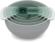 將圖片載入圖庫檢視器 JOSEPH JOSEPH NEST 9合1 廚具套裝組合-鼠尾綠 | 9 Nesting Set with Mixing Bowls Measuring Cups Sieve Colander - Sage
