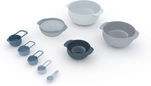 將圖片載入圖庫檢視器 JOSEPH JOSEPH NEST 9合1 廚具套裝組合-藍色 | 9 Nesting Set with Mixing Bowls Measuring Cups Sieve Colander - Blue
