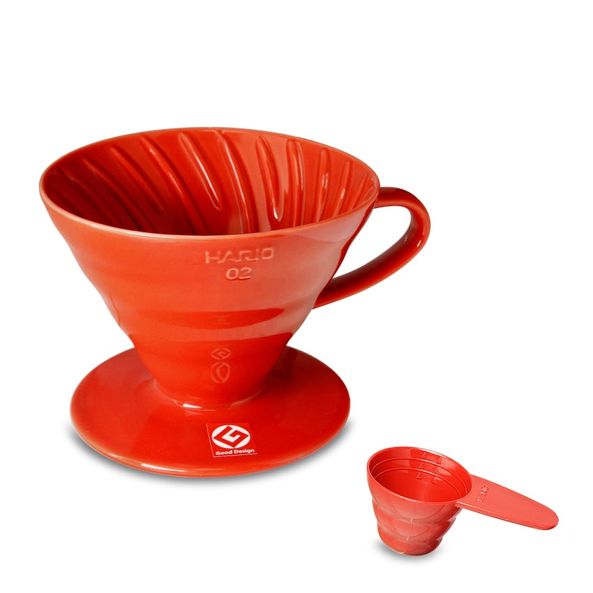 HARIO 紅色陶瓷咖啡濾隔 | CERAMIC COFFEE DRIPPER V60-02R