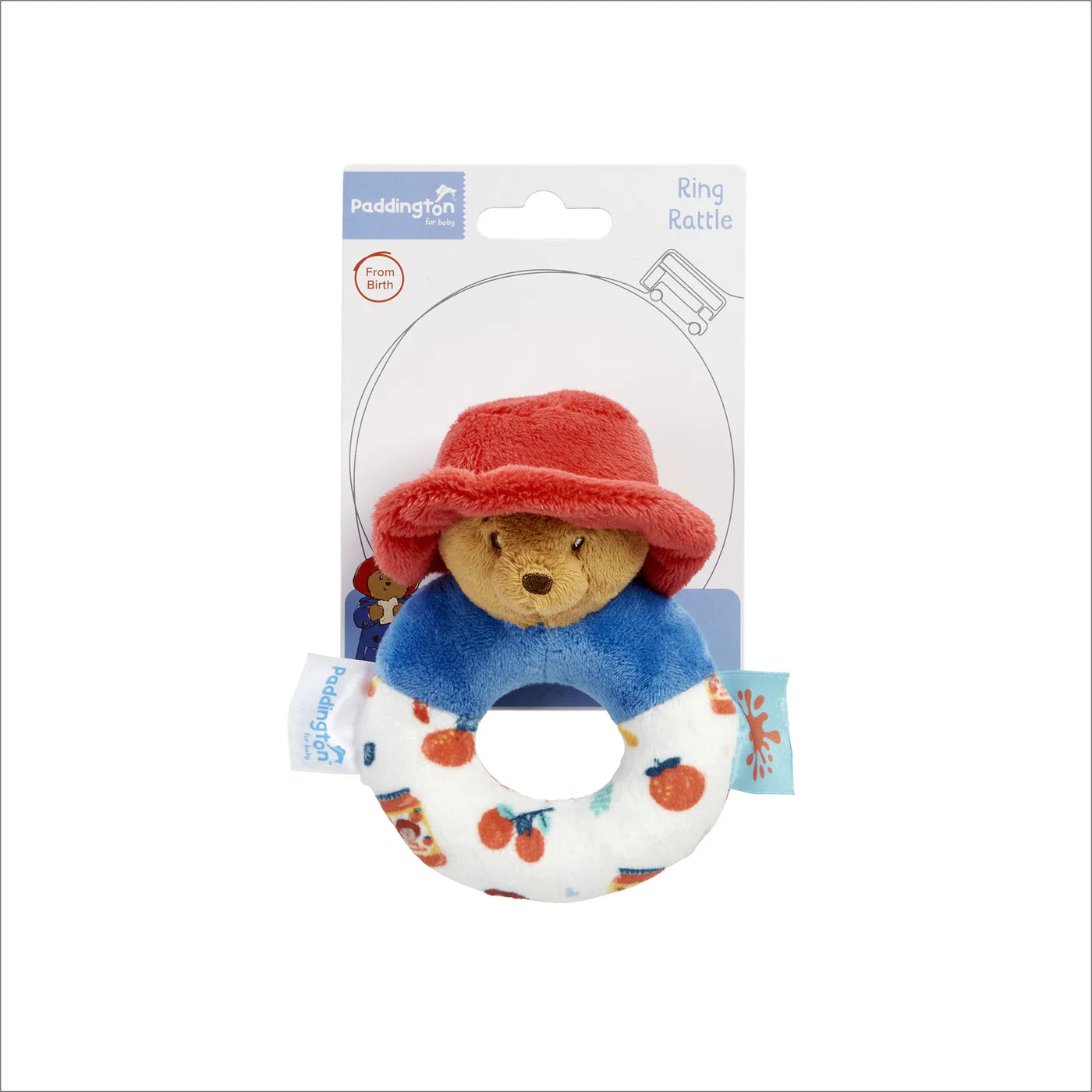 Paddington Bear柏靈頓熊公仔 Paddington Baby Ring Rattle 12.5cm