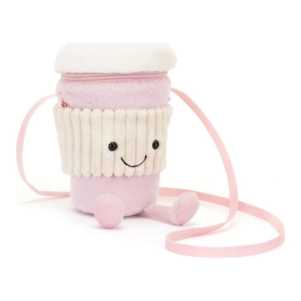 Jellycat 粉紅色微笑咖啡杯 | Amuseables Coffee-To-Go Bag-Pink