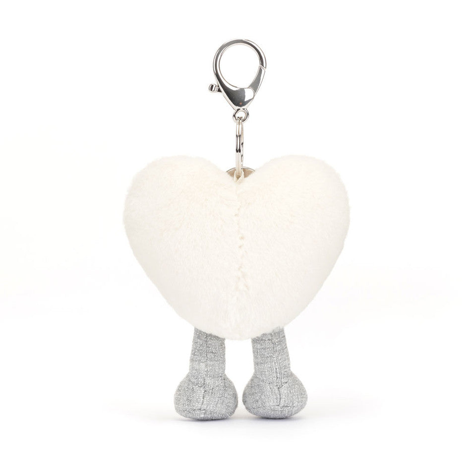 Jellycat 白色心心鎖匙扣 | Amuseables Cream Heart Bag Charm 13cm