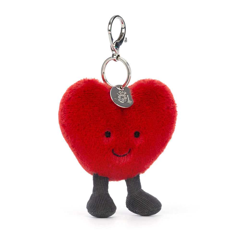 Jellycat 紅色心心鎖匙扣 | Amuseables Red Heart Bag Charm 13cm