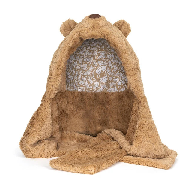 Jellycat 巴塞羅熊連帽圍巾 | Bartholomew Bear Bundlesnug 33cm