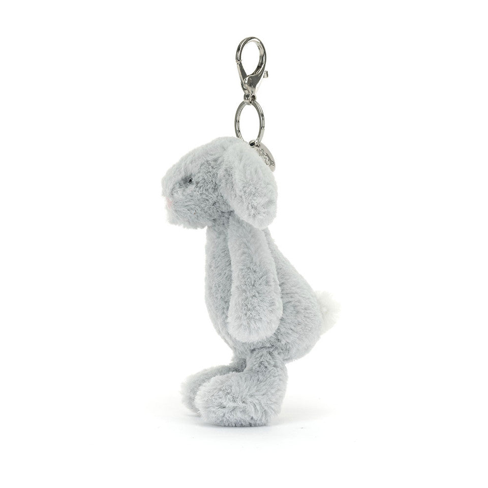 Jellycat 灰色賓尼兔鎖匙扣 | Bashful Silver Bunny Bag Charm 18cm