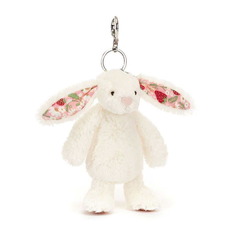 Jellycat 奶油雜莓碎花鎖匙扣| Blossom Cream Bunny 'Berry' Bag Charm 18cm