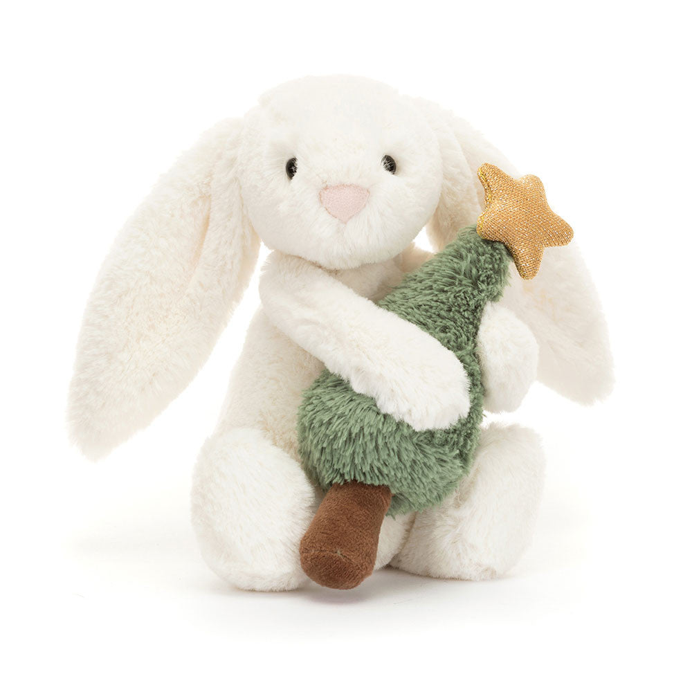 Jellycat 聖誕樹賓利兔 | Bashful Bunny with Christmas Tree 18cm