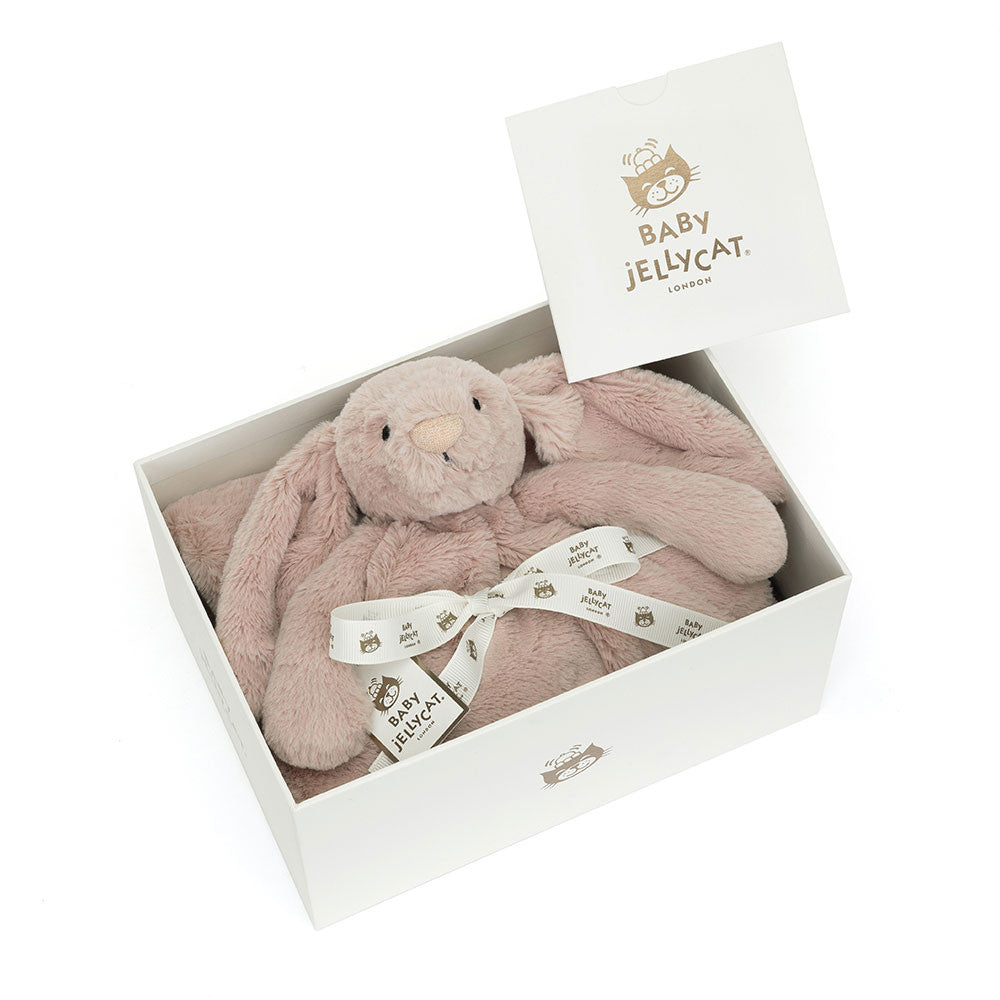 Jellycat  玫瑰粉安撫棉氈禮盒 | Bashful Luxe Bunny Blankie - Rosa 56cm x 70cm x 9cm
