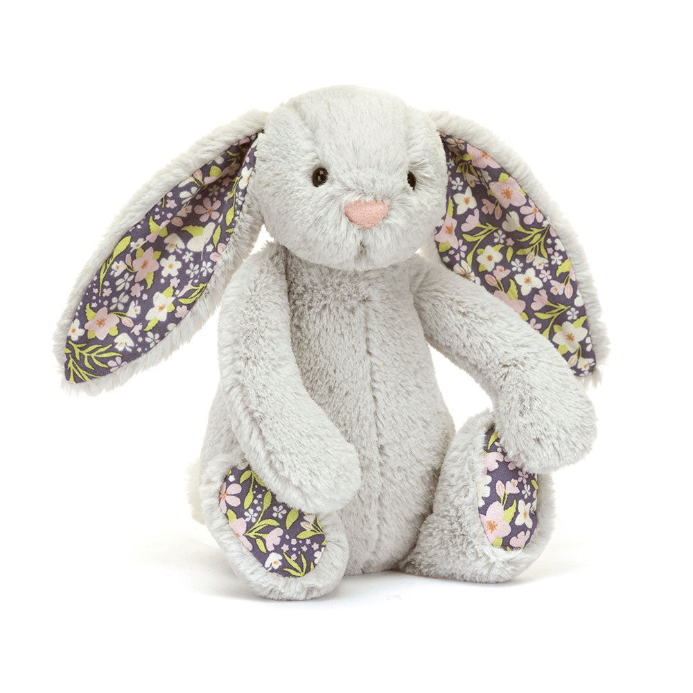 Jellycat 灰色碎花賓尼兔 | Blossom Silver Bunny 'Bloom' 18cm
