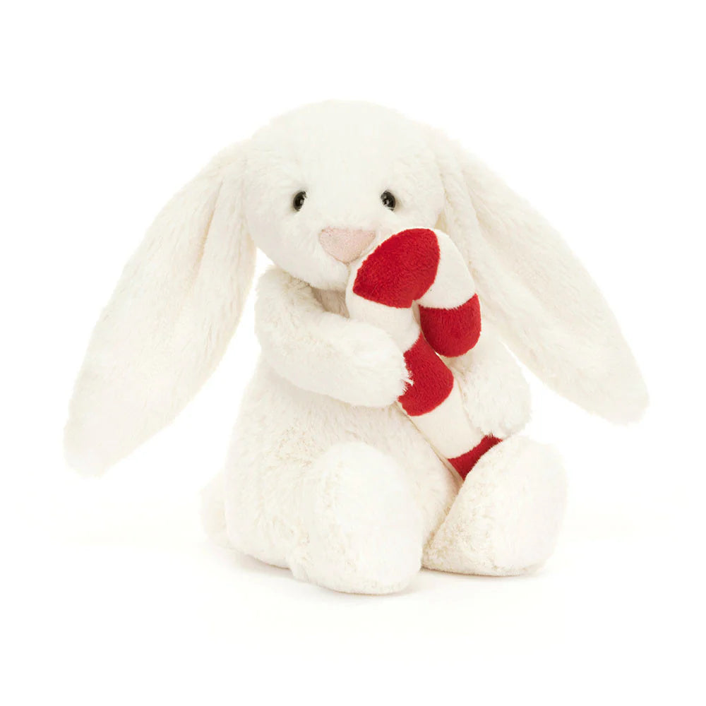 Jellycat 聖誕賓士的糖果利兔 | Bashful Bunny With Candy Cane 18cm