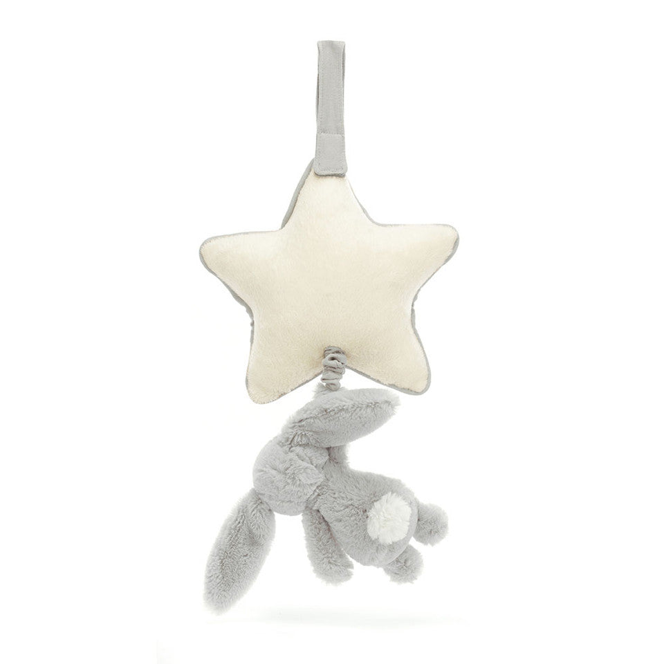 Jellycat 兔子音樂掛飾- 銀灰色 | Bashful  Bunny Musical Pull 30cm -Silver