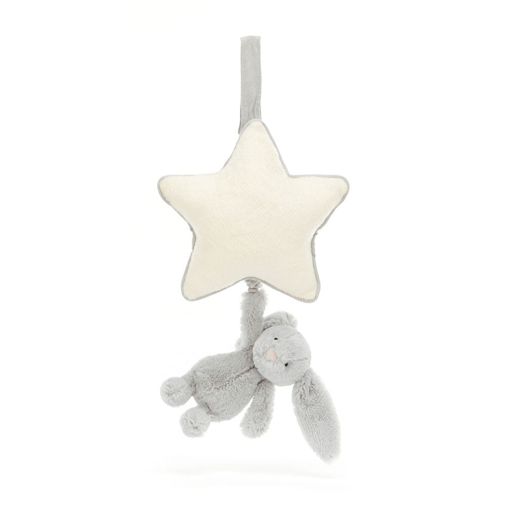 Jellycat 兔子音樂掛飾- 銀灰色 | Bashful  Bunny Musical Pull 30cm -Silver