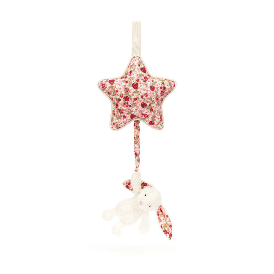 Jellycat 奶油雜莓碎花音樂掛飾 | Blossom Cream Bunny 'Berry' Musical Pull 30cm