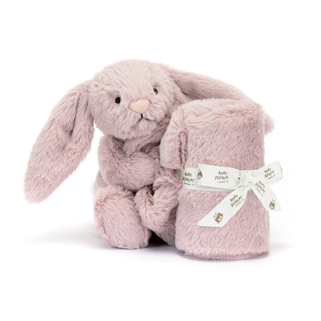 Jellycat 嬰兒安撫巾禮盒-玫瑰粉色 | Bashful Luxe Bunny Soother -Rosa 5.9in x 13.4in x 13.4in