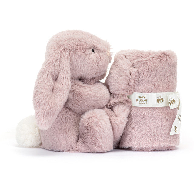 Jellycat 嬰兒安撫巾禮盒-玫瑰粉色 | Bashful Luxe Bunny Soother -Rosa 5.9in x 13.4in x 13.4in