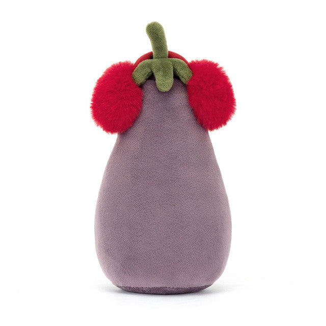 Jellycat 聖誕紅色耳罩茄子 | Toastie Vivacious Red Aubergine 16cm