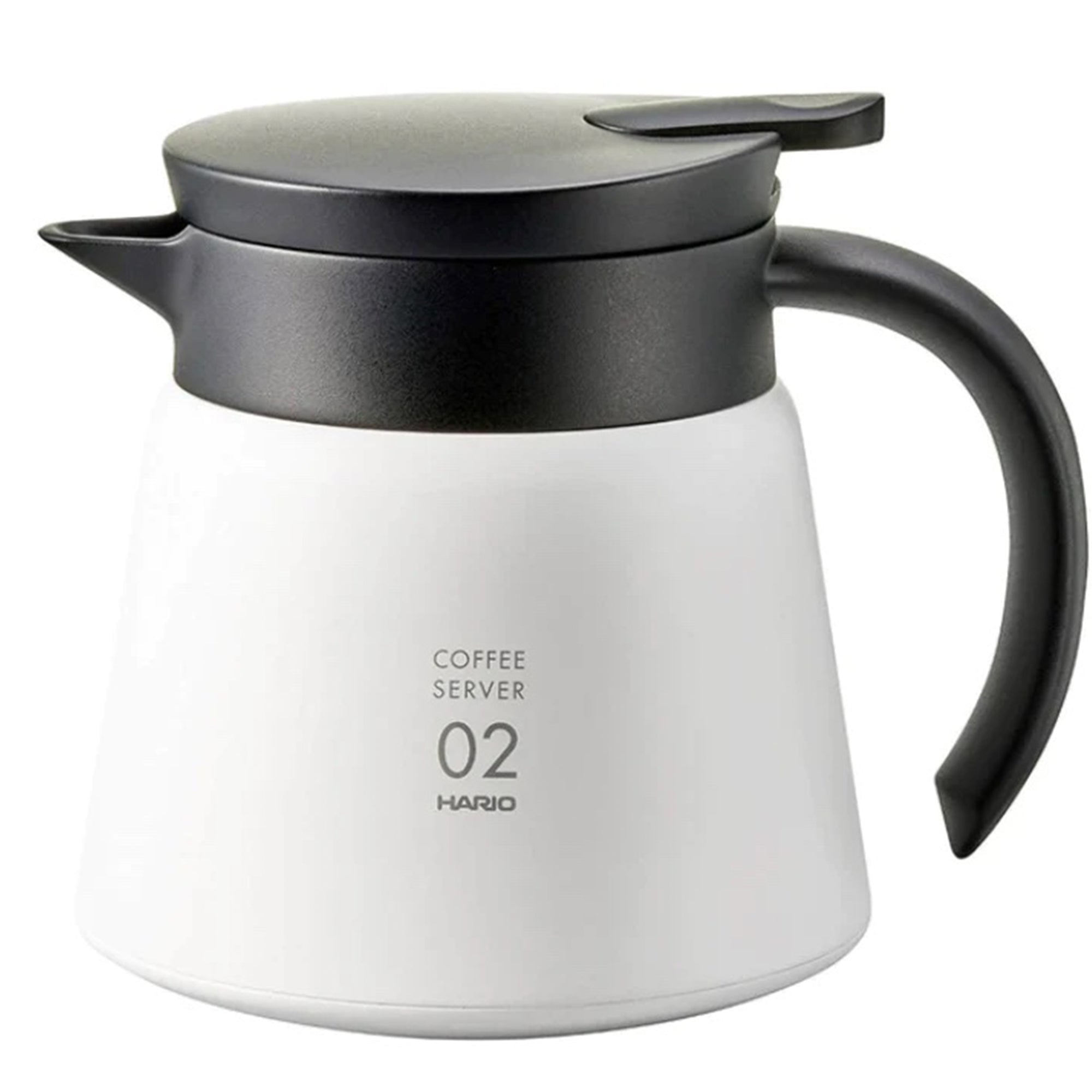 HARIO V60 White Stainless Steel Vacuum Insulated Coffee Maker 600ml | Heat Insulated Stainless Steel Server - WHITE 600 ml