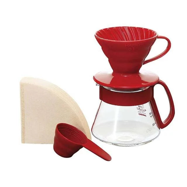 HARIO V60 RED COFFEE MAKER SET | HARIO V60 CRAFT COFFEE MAKER - Red