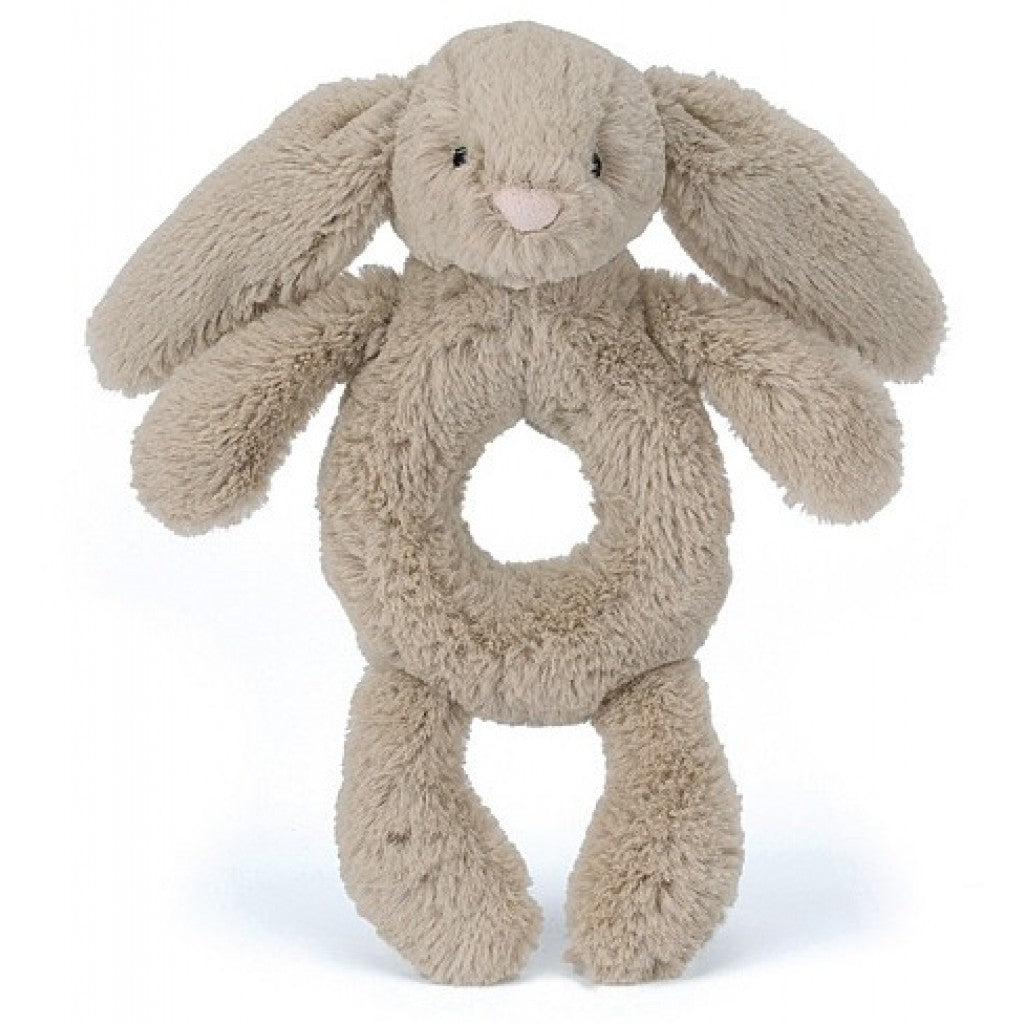 JELLYCAT  害羞賓尼兔手搖鈴 - 淺啡色 ｜Bashful Bunny Grabber soft toy 18cm