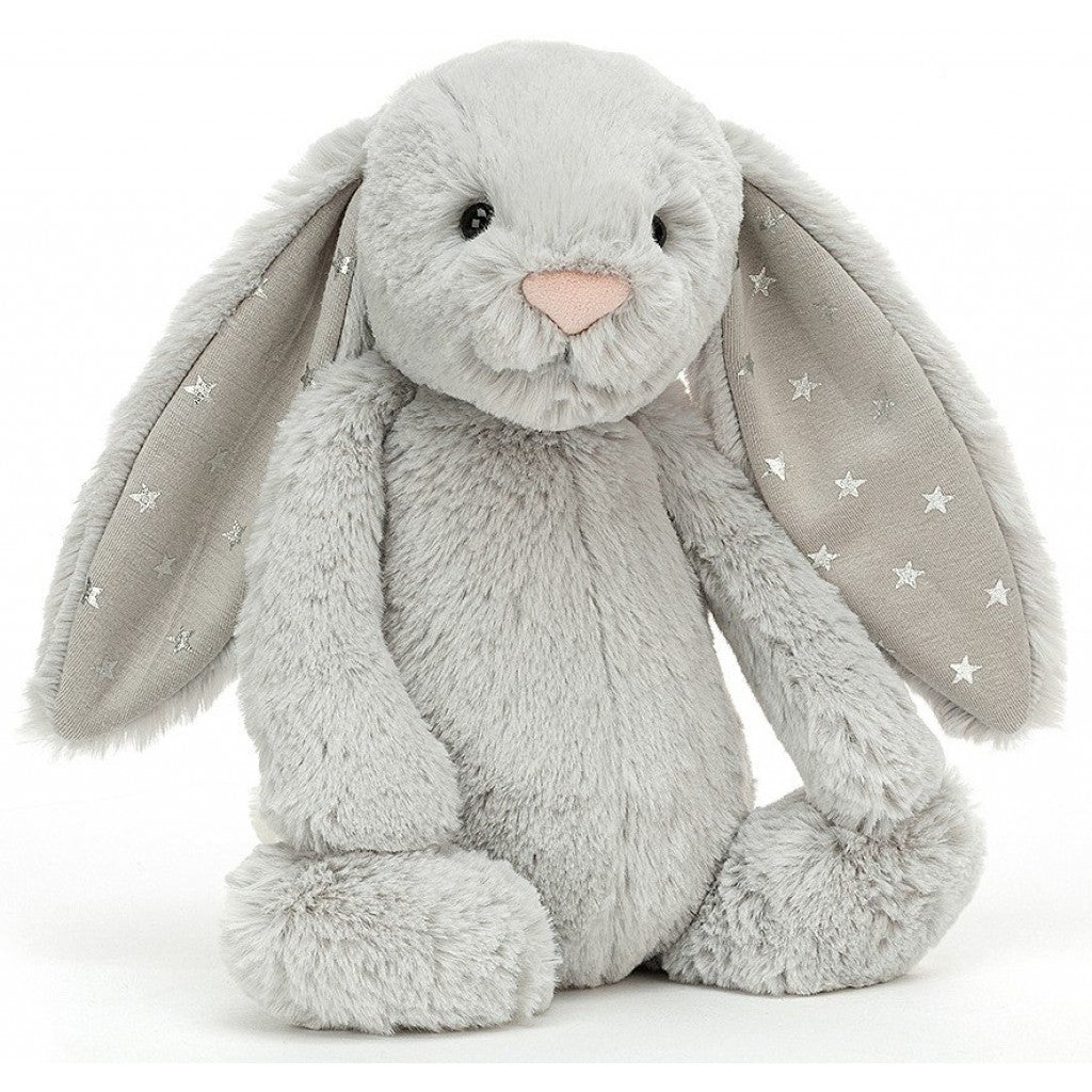 Jellycat 小號星星兔子毛絨玩具31厘米 - 灰色 Jellycat Bashful Shimmer Bunny Soft Toy 31cm - Gray